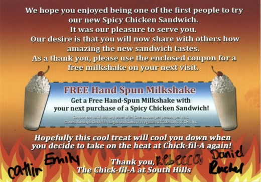 Spicy Premiere Week - Free Milkshake